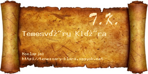 Temesváry Klára névjegykártya