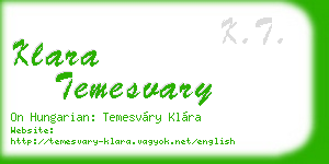 klara temesvary business card